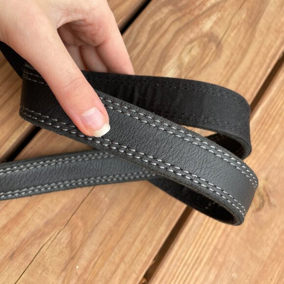 Lucky Brand Vintage Leather Patchwork Hobo Crossbody Purse Bag Grey Black New - Picture 9 of 14